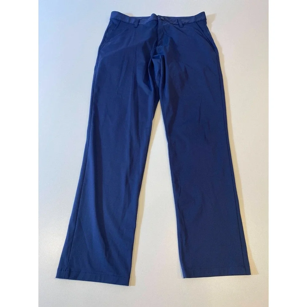 Rhone Pants Mens 31x29.5 Blue Commuter Slim Trousers Golf Casual Logo 5 Pocket